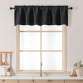 Blackout Window Valance 60 Inch Wide for Kitchen Bedroom Living Room - Black Polyester