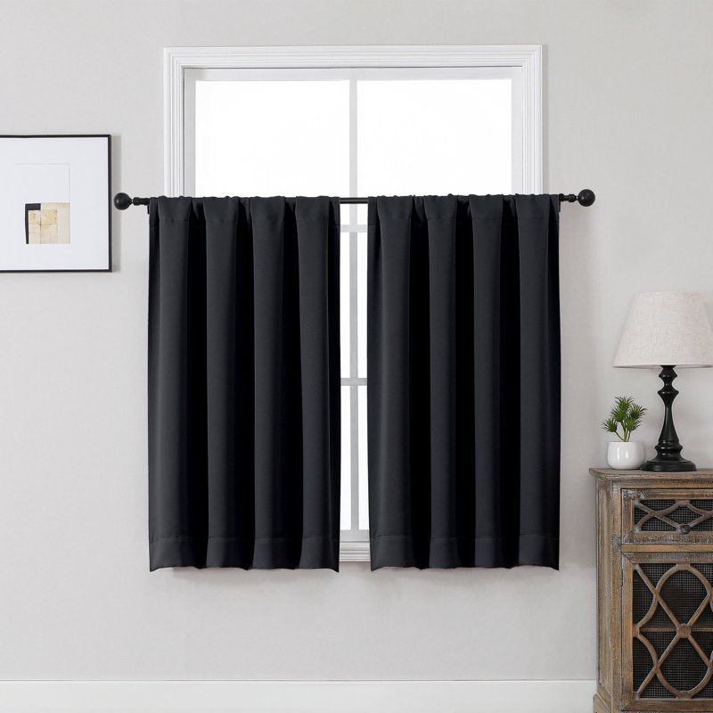 Blackout Window Curtains Set of 2 - Room Darkening Drapes for Small Windows
