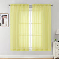 Lemon Sheer Curtains 2 Pack - Light-Filtering Voile Drapes for Living Room & Bedroom