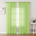 Sheer Curtains Set of 2 - Light Filtering Voile Drapes for Living Room & Bedroom