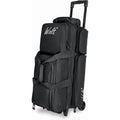 Bowling Ball Bag with Wheels 3-Ball Capacity, Shoe Compartment & Accessory Pocket, Retractable Handle
