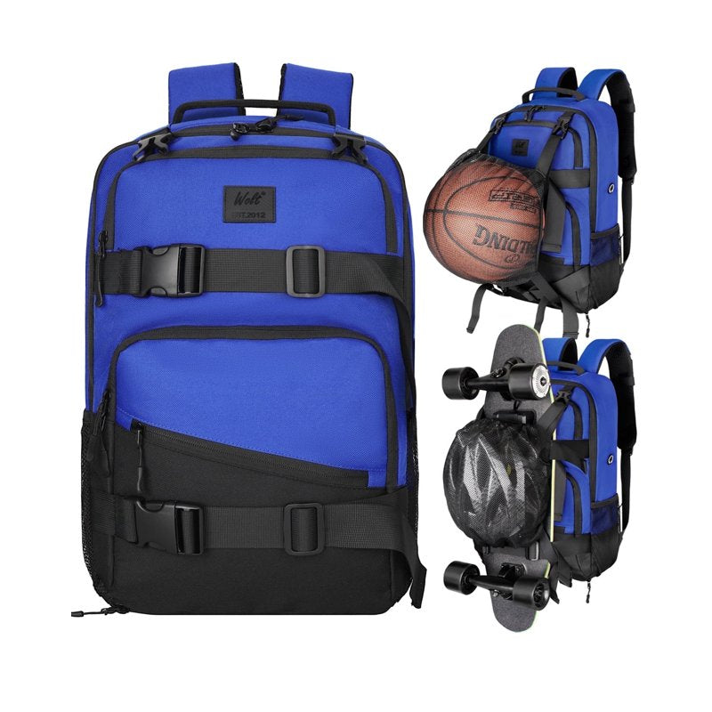 Skateboard Backpack with Laptop Slot & Ball Holder - Durable Sports Bag for Men & Women