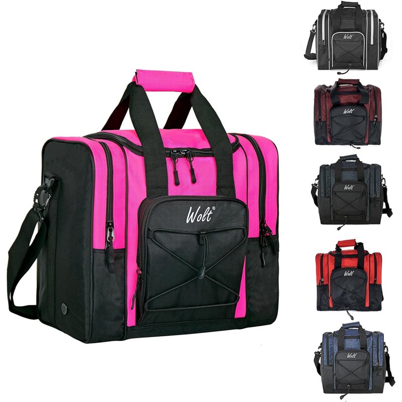WOLT Bowling Ball Tote Bag for Women Pink – Single Ball Holder, Padded, 2 Shoes Pockets