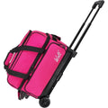 WOLT Double Roller Bowling Bag for 2 Balls with Retractable Handle - 40" Pink