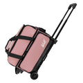 WOLT Lightpink Double Roller Bowling Bag for 2 Balls - 40" with Retractable Handle