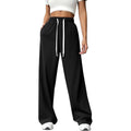 High Waist Wide Leg Sweatpants for Women - Joggers with Pockets & Drawstring