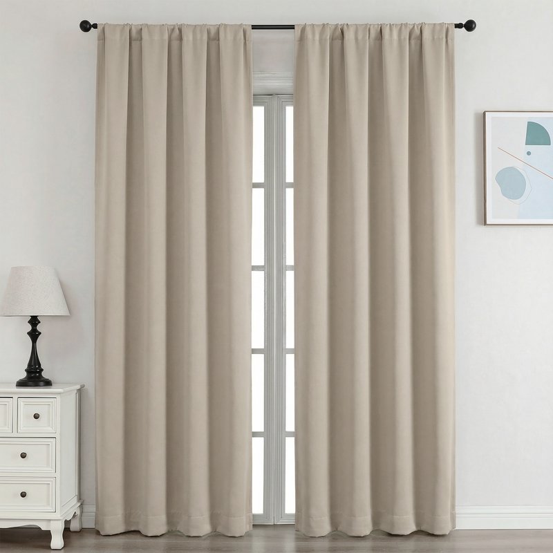Blackout Curtains 96 Inch Long Room Darkening Window Drapes - Thermal Insulated Panel Pair