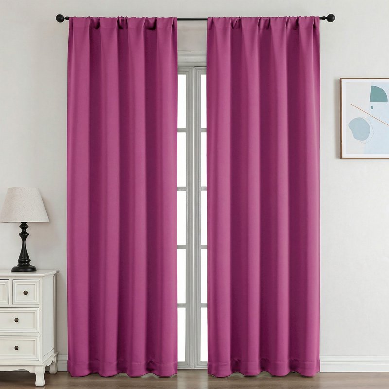 Blackout Curtains 96 Inch Long 2 Panels Room Darkening Thermal Drapes