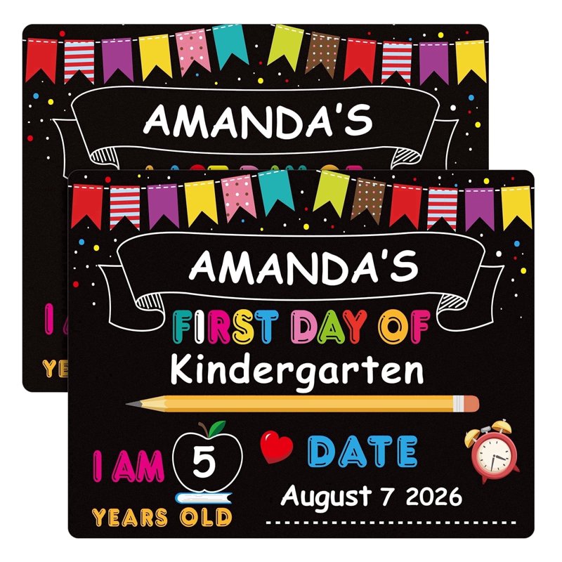 Reusable Double-Sided First Day and Last Day of School Chalkboard Sign - 11x14 Inches for Preschool & Kindergarten Photo Prop