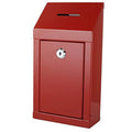 Wall Mount Metal Donation Box with Lock and Keys - Heavy Duty Security
