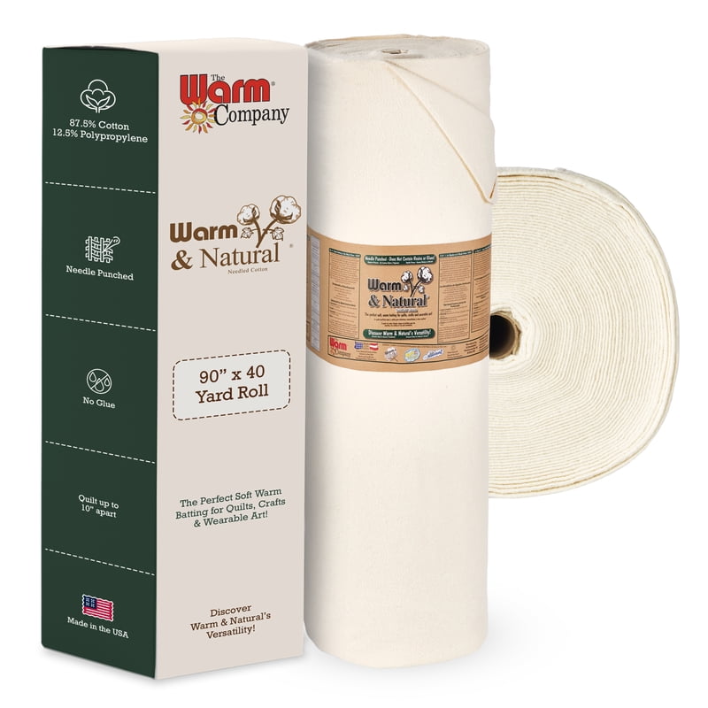 Cotton Batting Quilt Padding 90" x 40 Yards for Quilting & Crafting