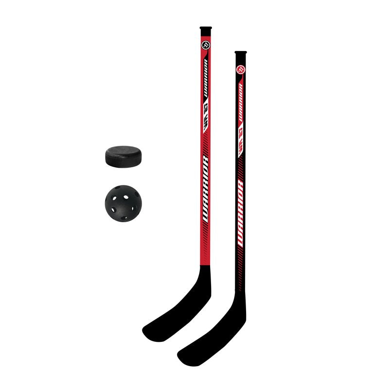Hockey Stick Set with Puck & Ball - 2 Plastic Street & Mini Hockey Sticks