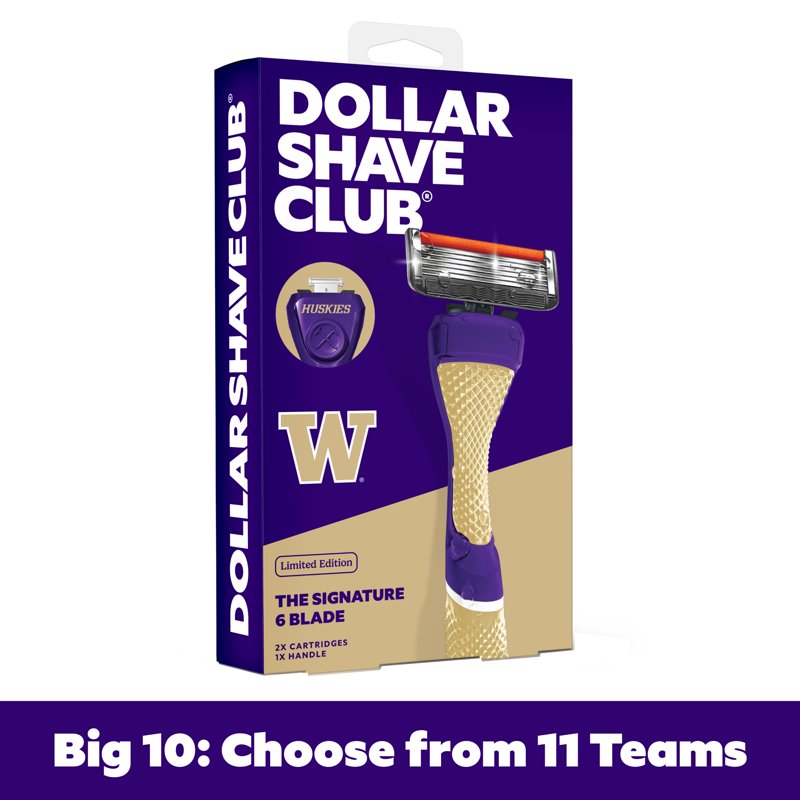 College Football Razor Set with Team Colors - 6-Blade Shaving Kit