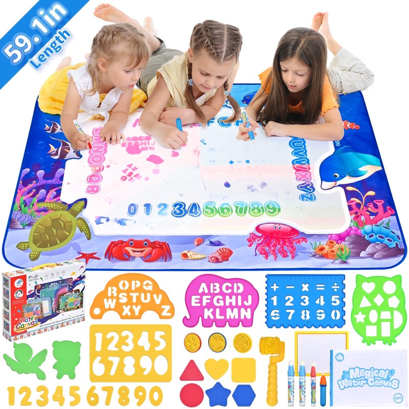 Large Water Doodle Mat for Kids 60x40 Inch Sensory Drawing Toy Educational Toddler Playmat