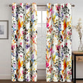 Boho Watercolour Leaves Blackout Curtains Thermal Insulated Drapes for Bedroom Living Room