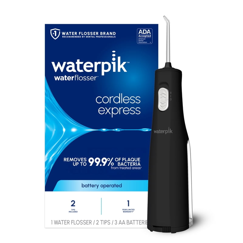 Portable Water Flosser with 2 Tips, 2 Settings, Battery Operated, Waterproof
