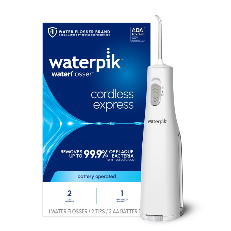 Portable Water Flosser with 2 Tips and 2 Settings - Cordless, Waterproof, ADA Accepted