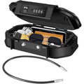 Portable Waterproof Lock Box with 4-Digit Combination and Removable Steel Cable