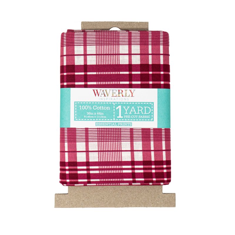 Cotton Quilting Fabric Plaid Cranberry 44" Wide - Pack of 1 or 2