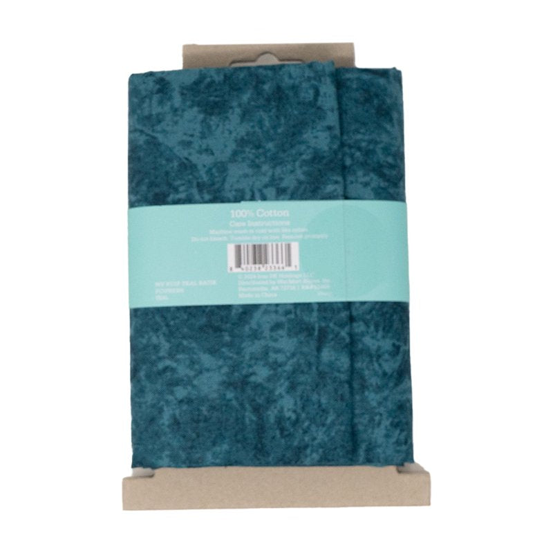Cotton Fabric for Quilting and Sewing - Teal Batik 44 Inch Wide - 1 Yard