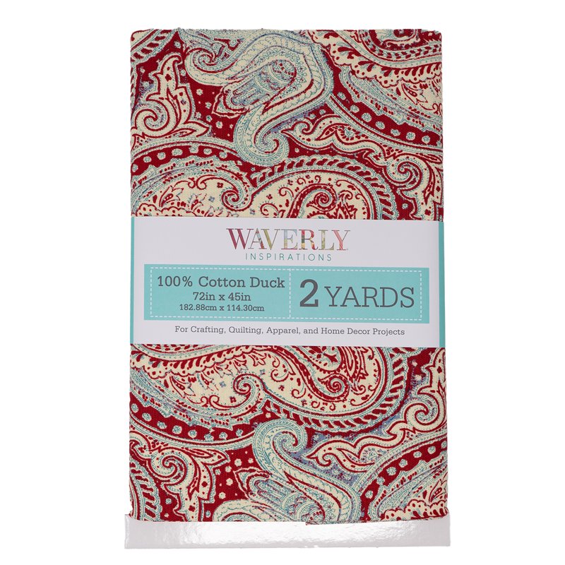 Red Paisley Cotton Fabric by the Yard for Quilting & Sewing - 44" Wide