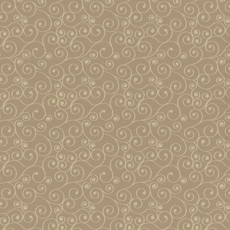 Cotton Sewing Fabric - Russian Spirals Design, Mushroom Color, 44" Wide