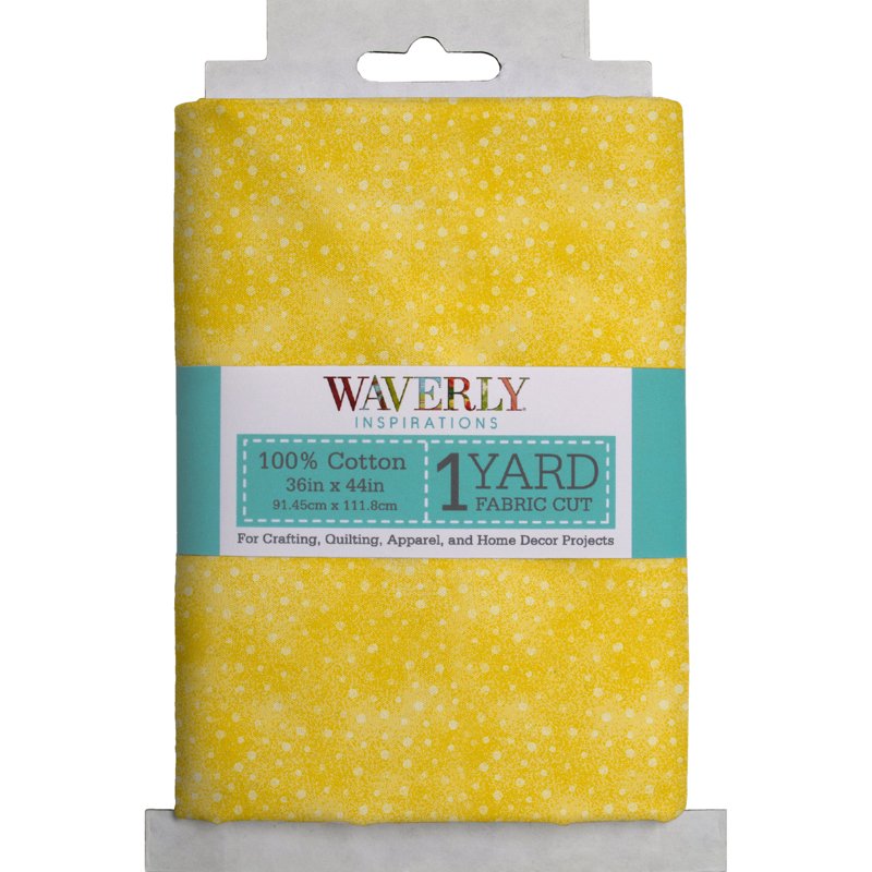 Cotton Sewing Fabric 1 Yard - Norway Dots Honey Yellow, 44" Wide