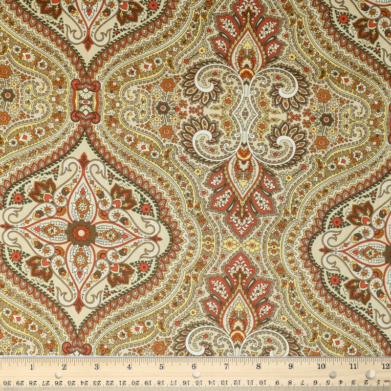 Cotton Duck Fabric for Quilting & Sewing - Paisley Brown 54 Inch Wide, 9 Yards Bolt
