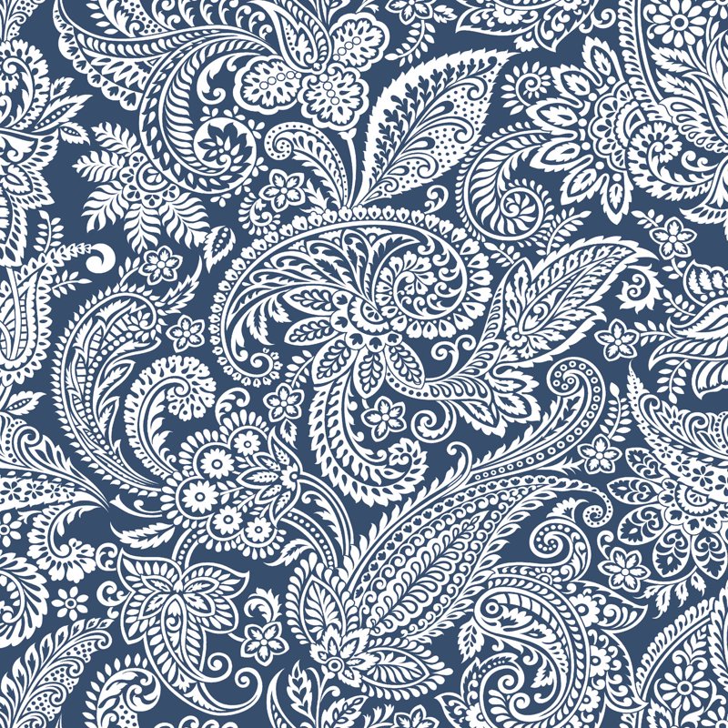 Cotton Duck Fabric for Quilting & Sewing - Paisley Navy 8 Yards Bolt