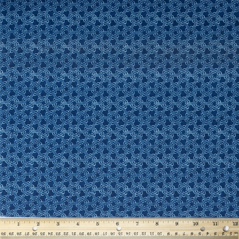 Cotton Duck Fabric by the Yard - Whirlpool Indigo for Quilting & Sewing