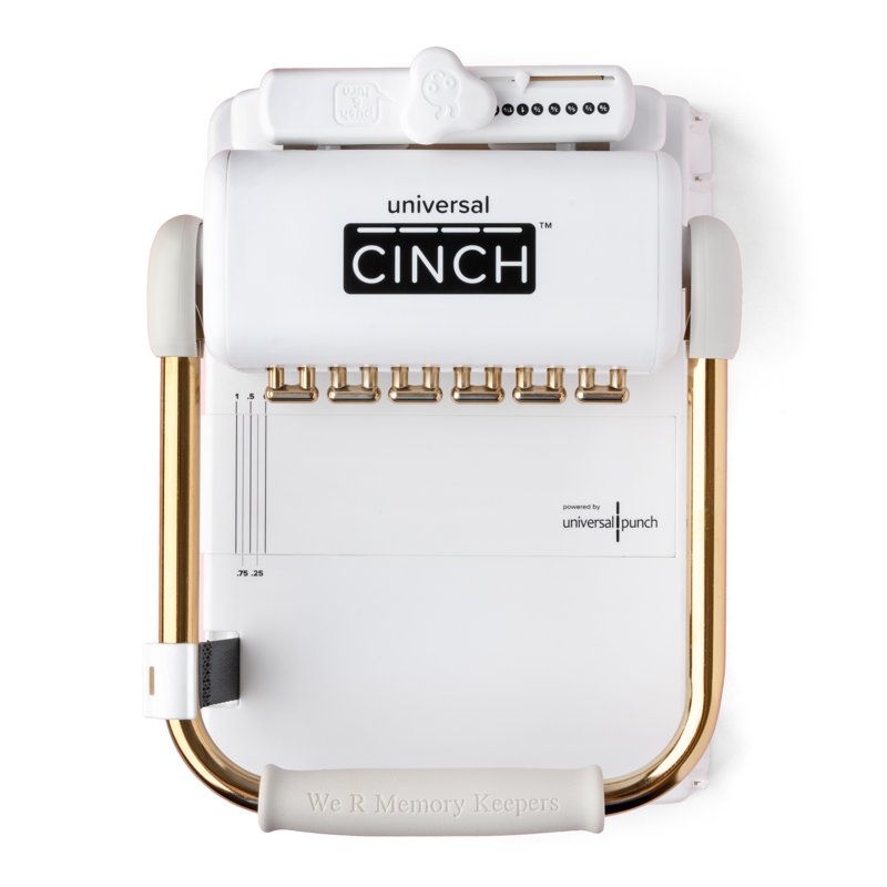 Universal Cinch Binding Tool for Journals Planners Crafts Gold & White