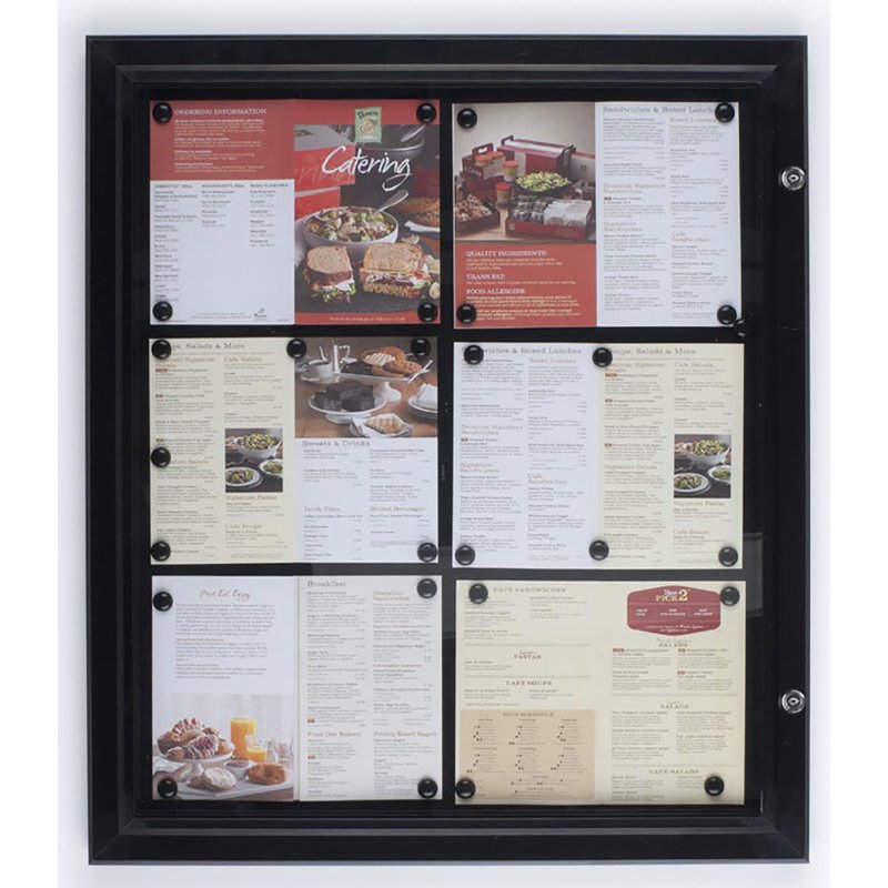 Weather-Resistant Outdoor Indoor Bulletin Board with Locking Door - Aluminum, 27x31 Inches