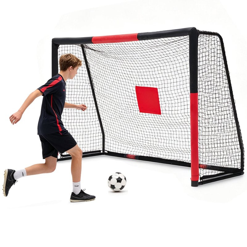 Weatherproof Metal Soccer Goal 6x4/8x5/10x6.5/12x6.5 ft, Galvanized Steel Frame, Zipper Net, Easy Assembly, 10x6.5 ft Variation