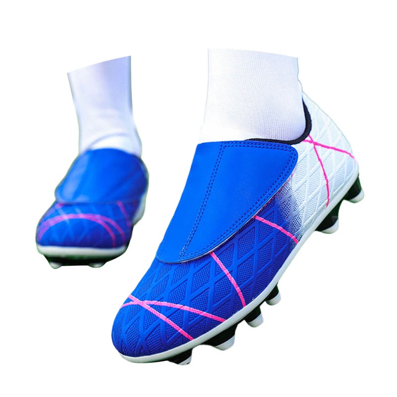 WeeBloom Z15-Blue1 Kids Soccer Cleats - Blue Unisex Outdoor Football Shoes, 1.5 Big Kid