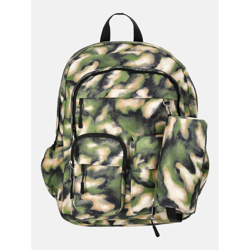 Girl's Cargo Backpack with Pouch - Trendy Camo & Patch Styles