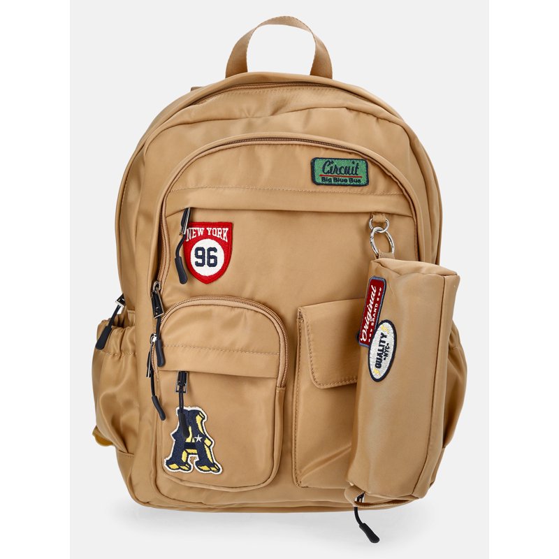 Girls Cargo Backpack with Pouch - Trendy Street Style School Bag