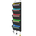 Over the Door File Organizer with 5 Large Pockets Wall Mount for Office & Home Storage