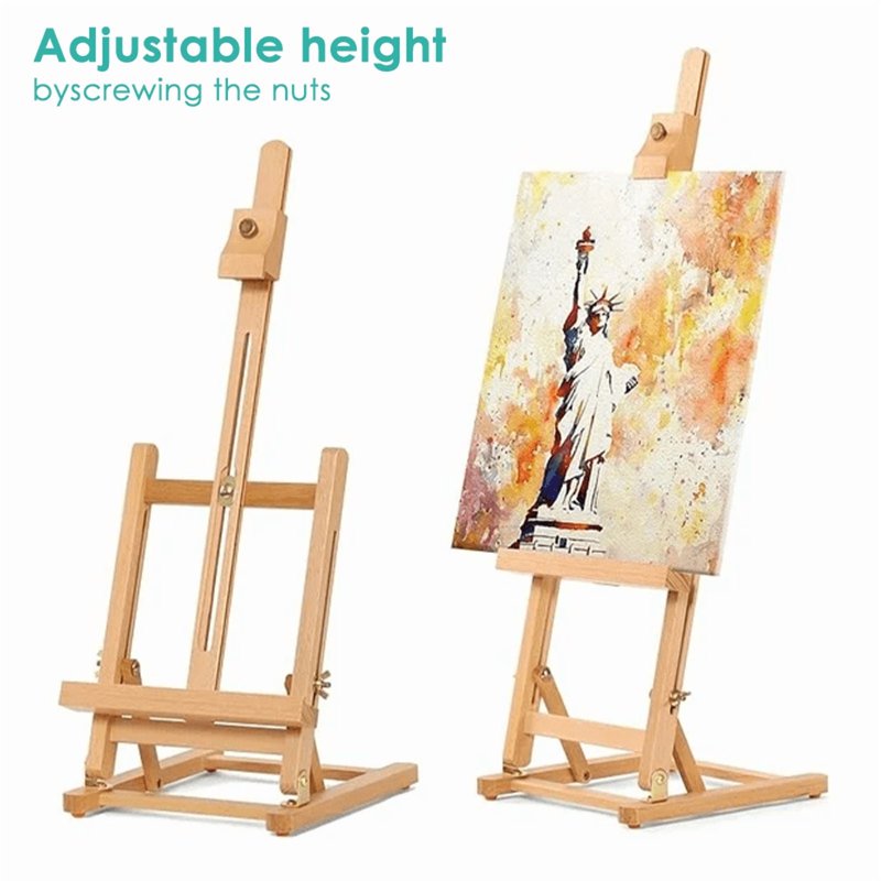 Adjustable Wooden Desktop Art Easel for Painting & Display, Holds Up to 16.5 Inches
