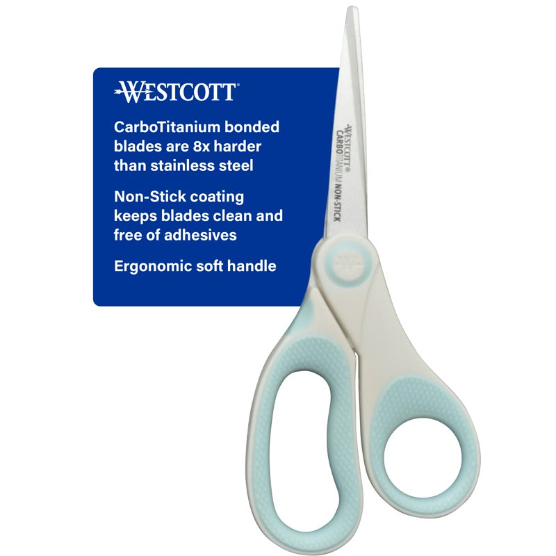 Carbo Titanium Non-Stick Scissors 8 Inch - Westcott Craft & Office Shears