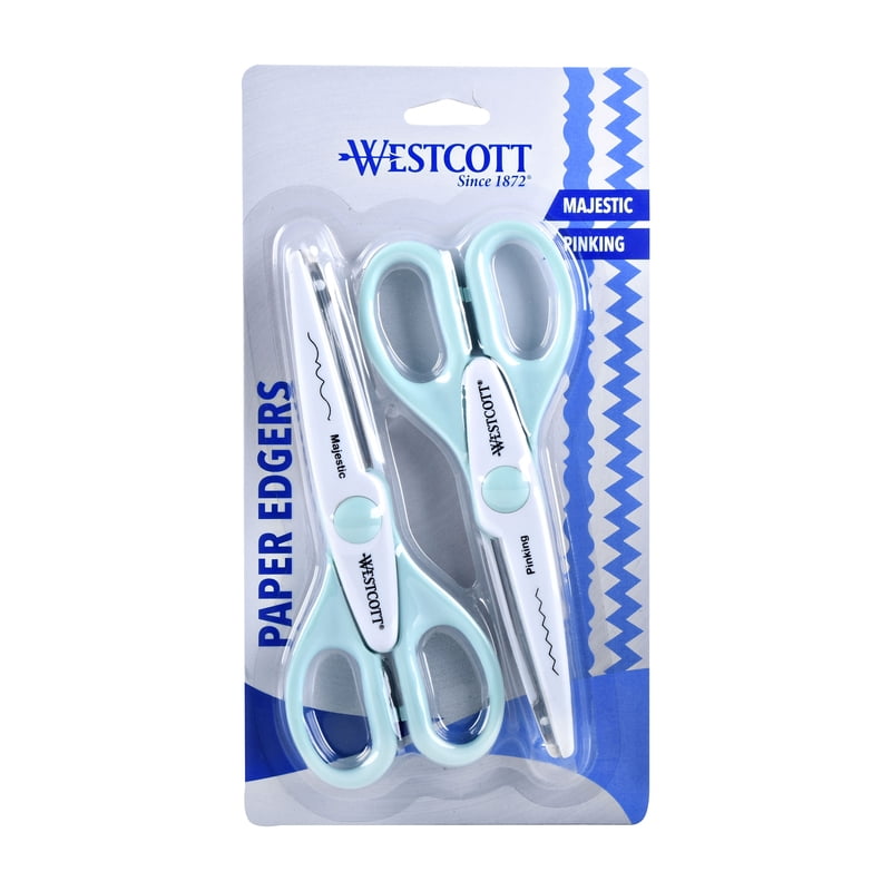 Crafting Scissors Set - Decorative Paper Edging, 6 Inch, Blue/White, 2-Pack