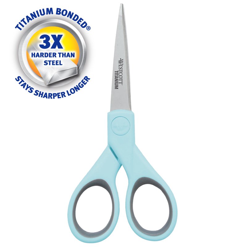 5-Inch Titanium Bonded Micro-Tip Crafting Scissors Light Blue - Durable Precision Cutting Tool