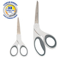 Titanium Bonded Craft Scissors 8" Bent & 5" Straight White 2-Pack