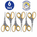 Titanium Bonded Scissors 7-Inch, Straight Cut, Gray/Yellow – 6 Pack
