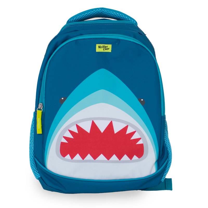 Kids Mini Shark Backpack with Lunch Box & Pencil Pouch - Water-Resistant