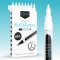 White Acrylic Paint Markers - 8 Pack Fine Tip Permanent Paint Pens