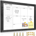 Whiteboard Weekly Calendar Dry Erase Planner Wall Mount 16x12 Black Frame