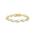 Gold-Plated Diamond Accent Bracelet 7.5 Inch Jewelry for Women