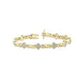White Diamond Accent 14k Gold Plated Brass Bracelet - 7.25 Inches