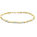 Diamond Accent 14kt Gold Plated Brass Bracelet - 8 Inch Dainty Jewelry