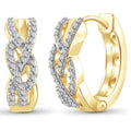 Diamond Accent Gold-Plated Hoop Earrings - 14k Jewelry for Women